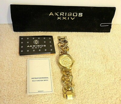 Akribos XXIV Watch Womens Stainless Twist Chain Quartz Multifunction NOB Working Akribos XXIV Women main image 2