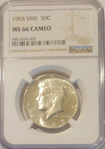 1965 KENNEDY SMS HALF DOLLAR NGC MS 66 CAMEO SPECIAL MINT STRIKE