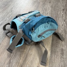 Kurgo Baxter Dog Pack Coastal Blue 30-85 lbs Pet Hiking Harness Saddlebags
