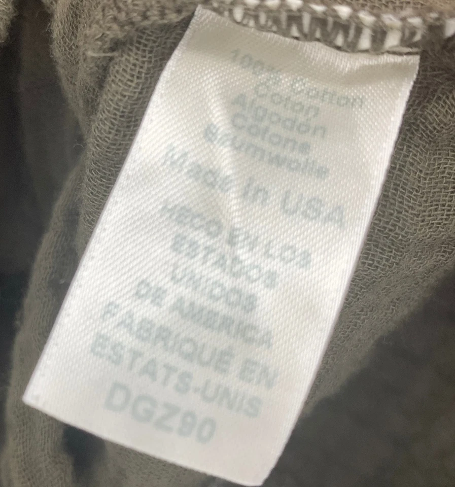 Michael Stars Isabel Sz L Olive Green Double Gauze Convertible Top Blouse - Image 4 of 4