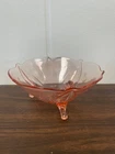 Pink Depression Glass Princess House Vintage Footed Bowl