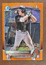 2025 Bowman - Chrome Prospects Slade Caldwell #BCP-21 Orange Shimmer /25