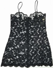 Victoria Secret Black Sheer Lace Nightie Gold Label Size Medium