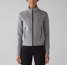 EXCELLENT LULULEMON NTS Grey Bomber Jacket 4way stretch Size 8
