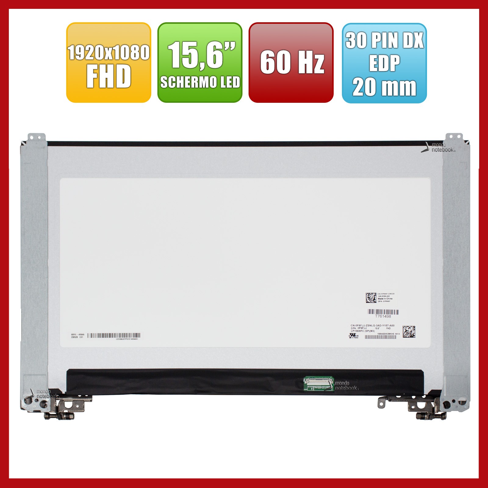 DS LED Display 15.6"" FHD 30-Pin With Original Hinges for Dell Latitude 3520