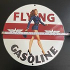 VINTAGE FLYING A LADY GASOLINE OIL PORCELAIN SIGN — photo 3