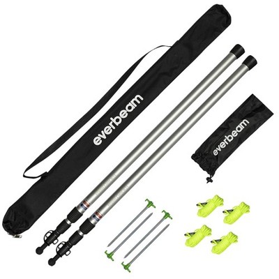 Everbeam Telescopic Tarp Pole for Camping, Hiking, Fishing - Silver