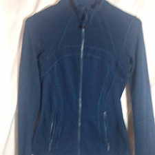 Lululemon Blue Full Zip Jacket Size 4 Long Sleeve Stretch Zipped Pockets