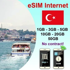 Turkey eSIM – Mobil Data Only – No Contract – 5G – Instant QR Activation