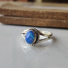 Designer Australian Opal Ring 925 Sterling Silver Wedding Gift Boho Ring PG8419