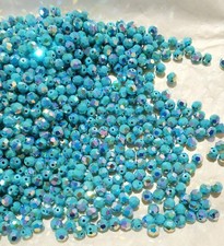 Vintage Swarovski 5000 4mm Round beads Turquoise AB2X 24pcs 