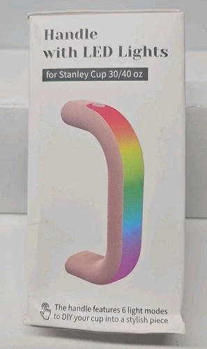 6 Colors LED Light-Up Tumbler Handle for Stanley 40oz/30oz, Comfortable Cup Hand