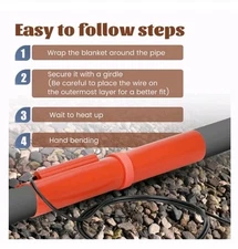 PVC Heating Blanket for 3-1/2-4” PVC 120v 1300w 6.67 amps 16.5”x38” New in Box