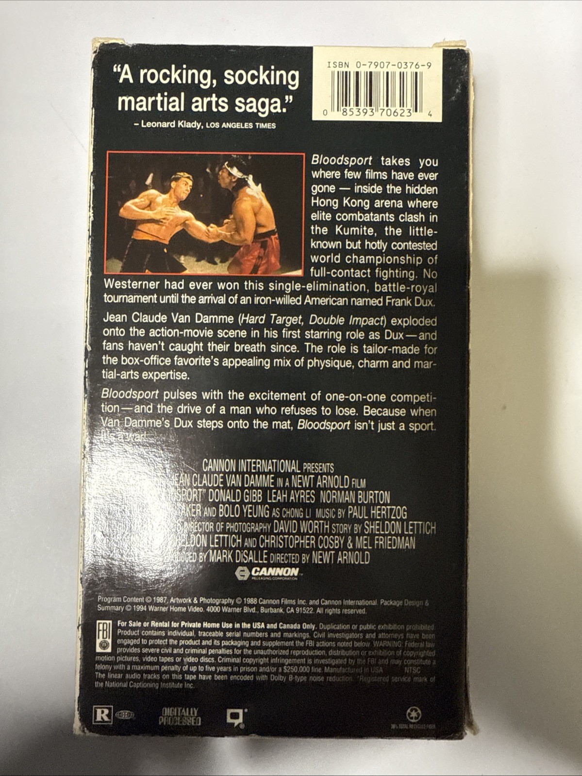 BLOODSPORT - VHS - Jean Claude Van Damme - Martial Arts - 1988