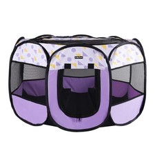 Portable Dog Cat Playpen Small Dog Puppy Kitten Play Pens Indoor Pop Up Trave...