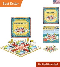 Nostalgic Parcheesi Royal Edition - Fun Board Game with Colorful Tokens & Dice