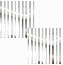 20Pcs Sliver Mirror Wall Stickers Striped Design Art Tile Decal DIY Self