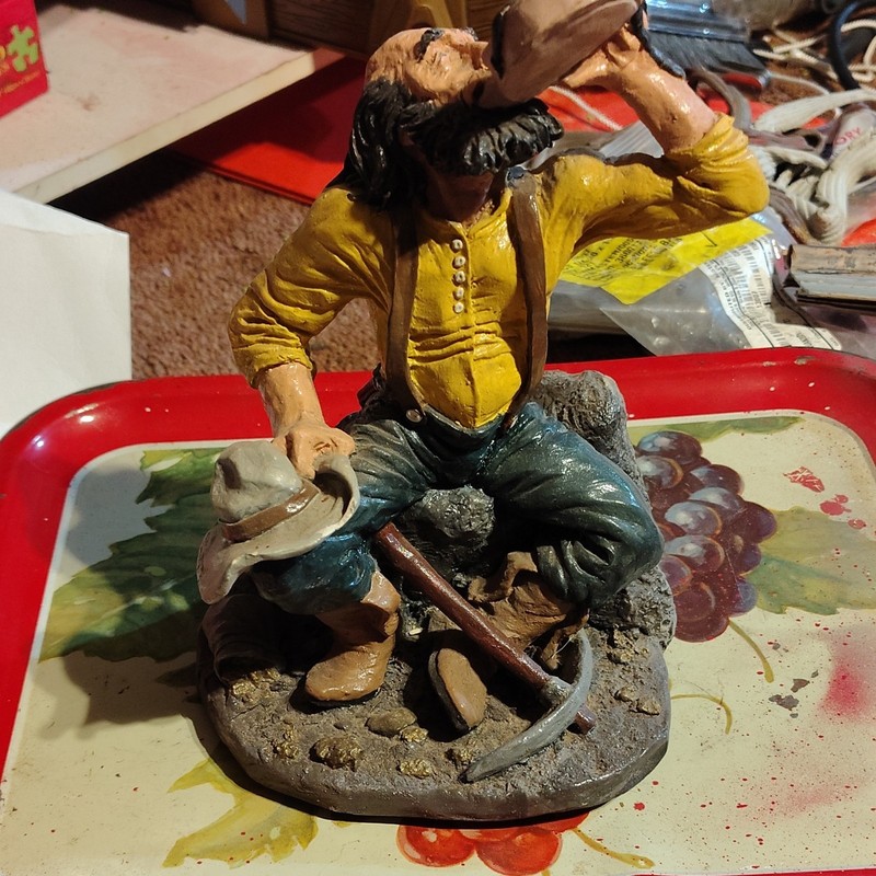 Hand-Painted Resin Cowboy Prospector Figurine, Multicolor Western People Decor