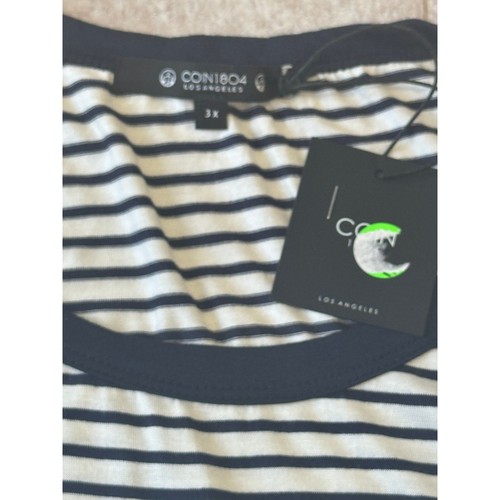 Coin1804 Camicia Donna 3X Navy Bianco Righe Manica Corta Scoop Collo Elasticizzata Nuova con etichette - Foto 6 di 6