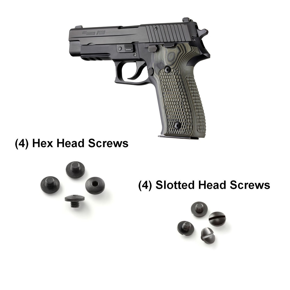 Hogue Piranha G10 Grips SIG P226, G-Mascus Green + Grip Screw