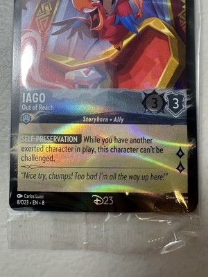 Disney Lorcana Iago Out of Reach D23 Promo Exclusive Trading Card 2025  Sealed