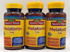 3PK Nature Made Melatonin 3mg  120 Tablets Each  EXP 4/27  FAST SHIP  NEW