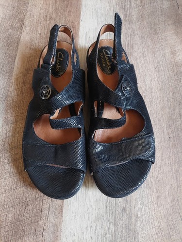 Clarks Artisan Women's Sandals Strappy Tiffani Aldora Black 7.5W