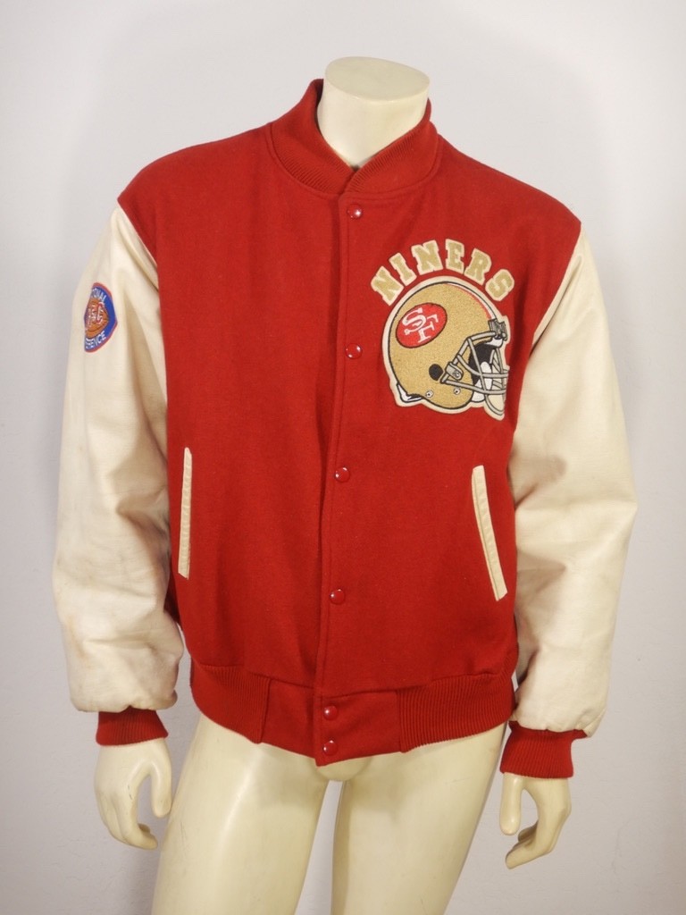 Vintage SAN FRANCISCO 49ERS Chalk Line Red Wool Varsity Jacket