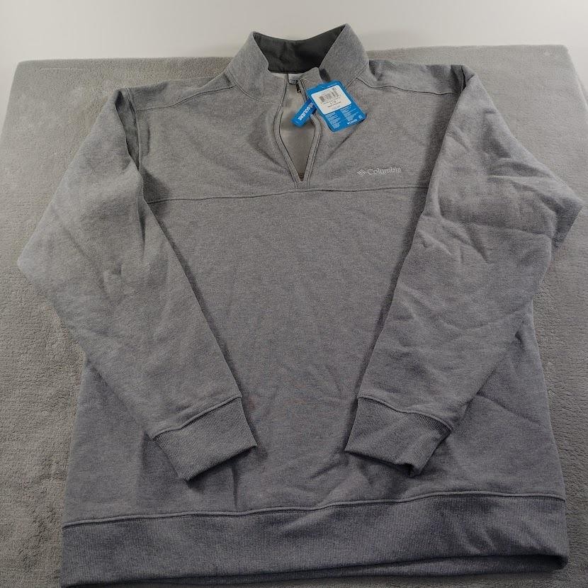 Columbia Sweatshirt Mens L Gray Pullover Half Zip Hart Mountain II Missing Zippe