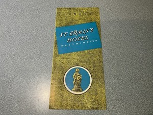 Hotel St. Ermin's Westminster London UK Vintage 1950's HOTEL BROCHURE PAMPHLET