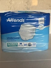 Attends Disposable Underwear Medium Heavy 20 Ct NIP Unisex
