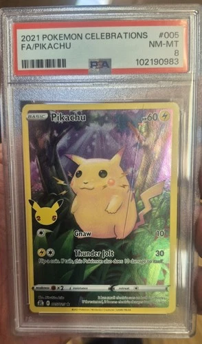 PSA 8 Pokemon Pikachu 005/025 Ultra Rare Holo (Cracked CASE, no Damzge To Card)