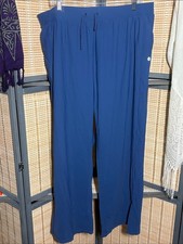Women's Navy Wide-Leg Drawstring Pants