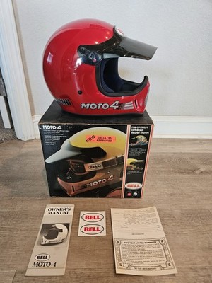 [希少]Bell MOTO4 ベル　モト4 BELL MOTO 4 Motorcycle Helmet 7 1/4 Red W/ Visor Snell DOT 85 w
