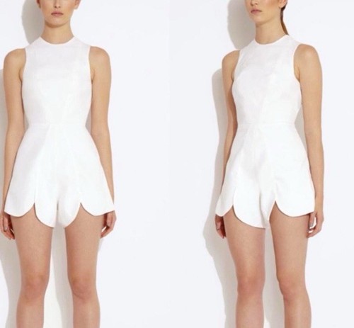 AQ/AQ White Romp Playsuit Sleeveless Bridal Party Size US 10 NWT! - Picture 1 of 12