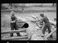 Photo:Splitting Shingles,Froe,Maul,Coalins historic photo
