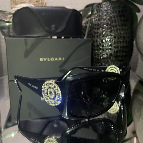 Bvlgari Sunglasses 8007-B Black Swarovski Crystal Limited Edition VERY RARE! - Picture 11 of 22