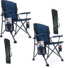 2 Folding Chair Camping Festival Fishing Chairs Heavy Duty Structure 135 kg blue