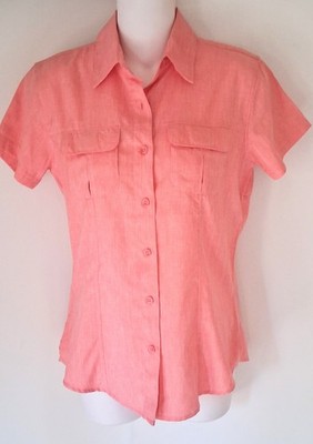 Magellan Outdoors Aransas Pass Women s XS Fishing Shirt  Coral Peach Short Slv