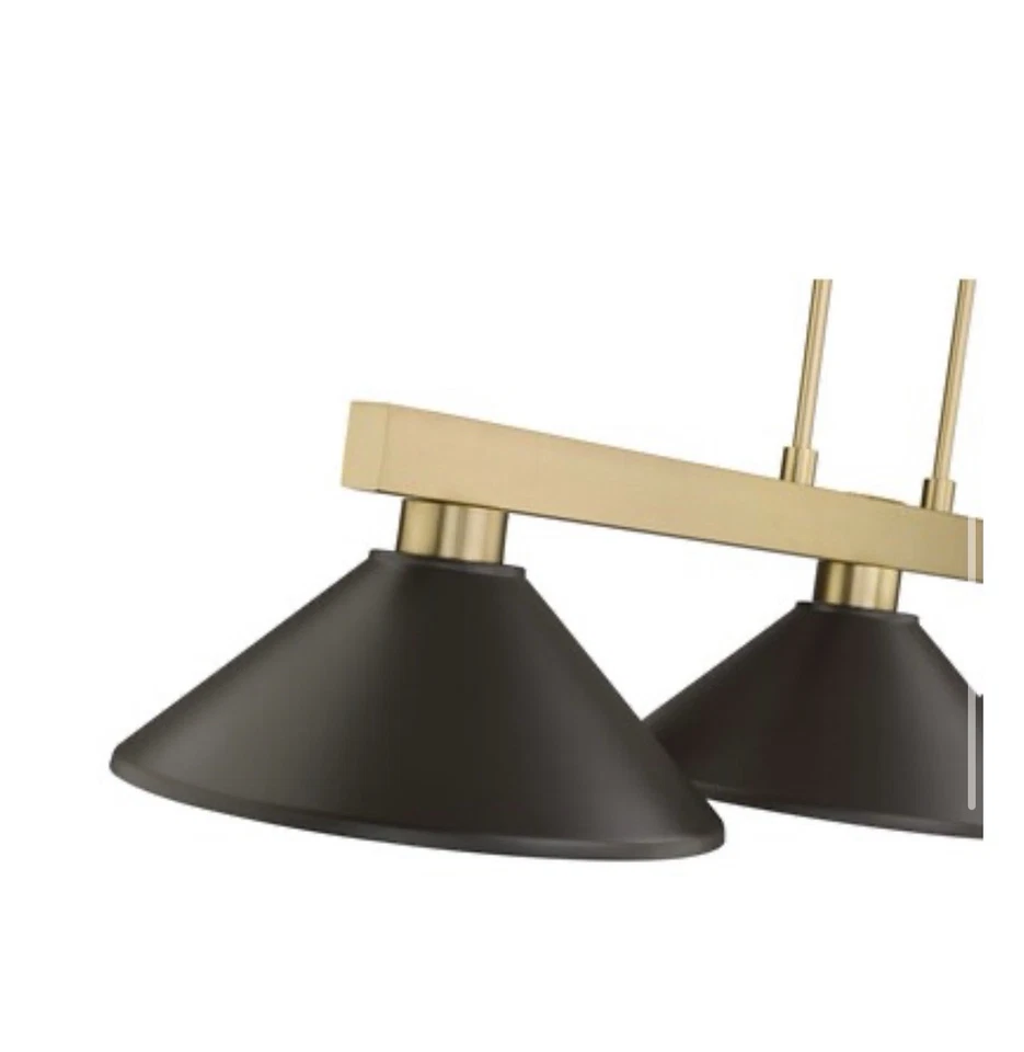 Cobalt by Z-Lite 3 Light Billiard in Modern Gold with Bronze Steel Shades - Image 3 of 3