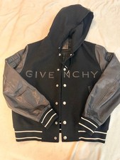 Givenchy 4G Logo Leather Bomber Jacket Stajan Black Hood