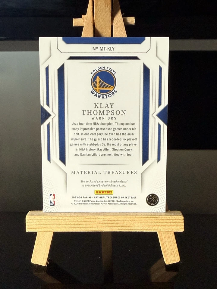 Tesoros Nacionales KLAY THOMPSON 2023-24 Tesoros Materiales/8 Foto 2 de 2