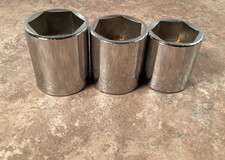 Vintage Par-x By Snap-on Sockets Nos 12 Drive 6-point Lot Of 3 Shallow Usa