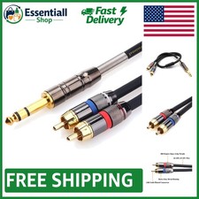 Durable 1/4 TRS to RCA Audio Cable, Braided - 1.6ft for Maximum Signal Integrity