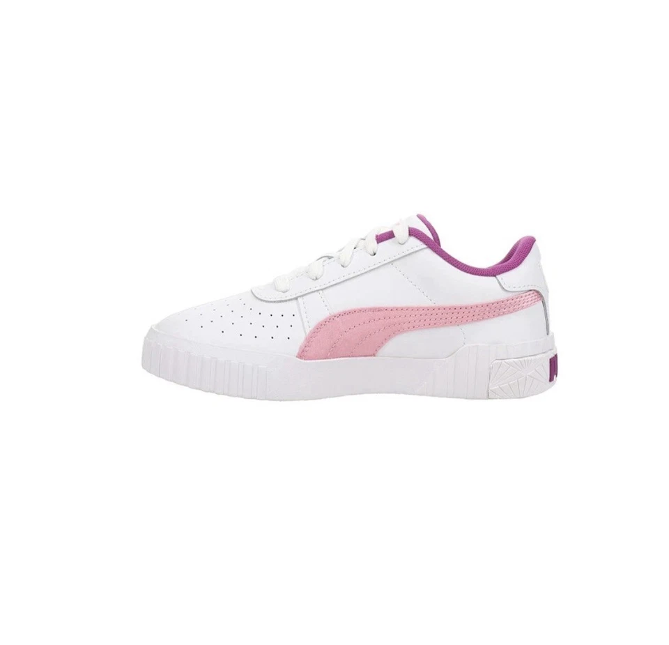 Zapatillas informales blancas con cordones perforadas rosa PUMA Cali para niñas pequeñas 392 Foto 2 de 4