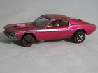 Vintage 1968 Hot Wheels Diecast Redline Pink Custom Mustang White Interior  RARE