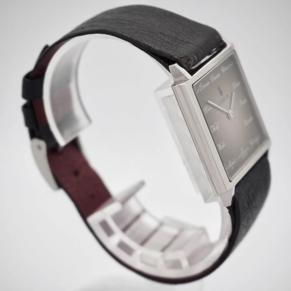 Reloj Manual CORUM Buckingham Vintage 30mm Esfera Caqui 18cm 7 pulgadas Correa Cuero Foto 3 de 4