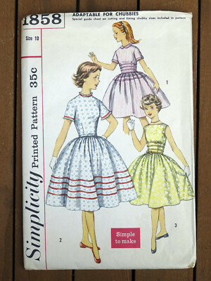 Simplicity R11858 Simplicity 1858 Girl's One-Piece Dress - Size 10 | eBay