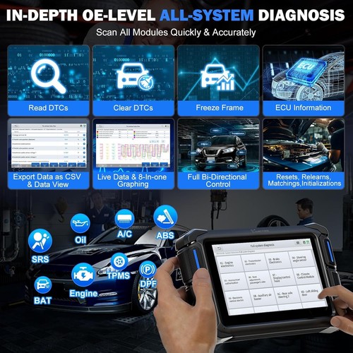 2025 VD70 Full System Bidirectional OBD2 Scanner Diagnostic Tool Key ECU Coding - Picture 5 of 14