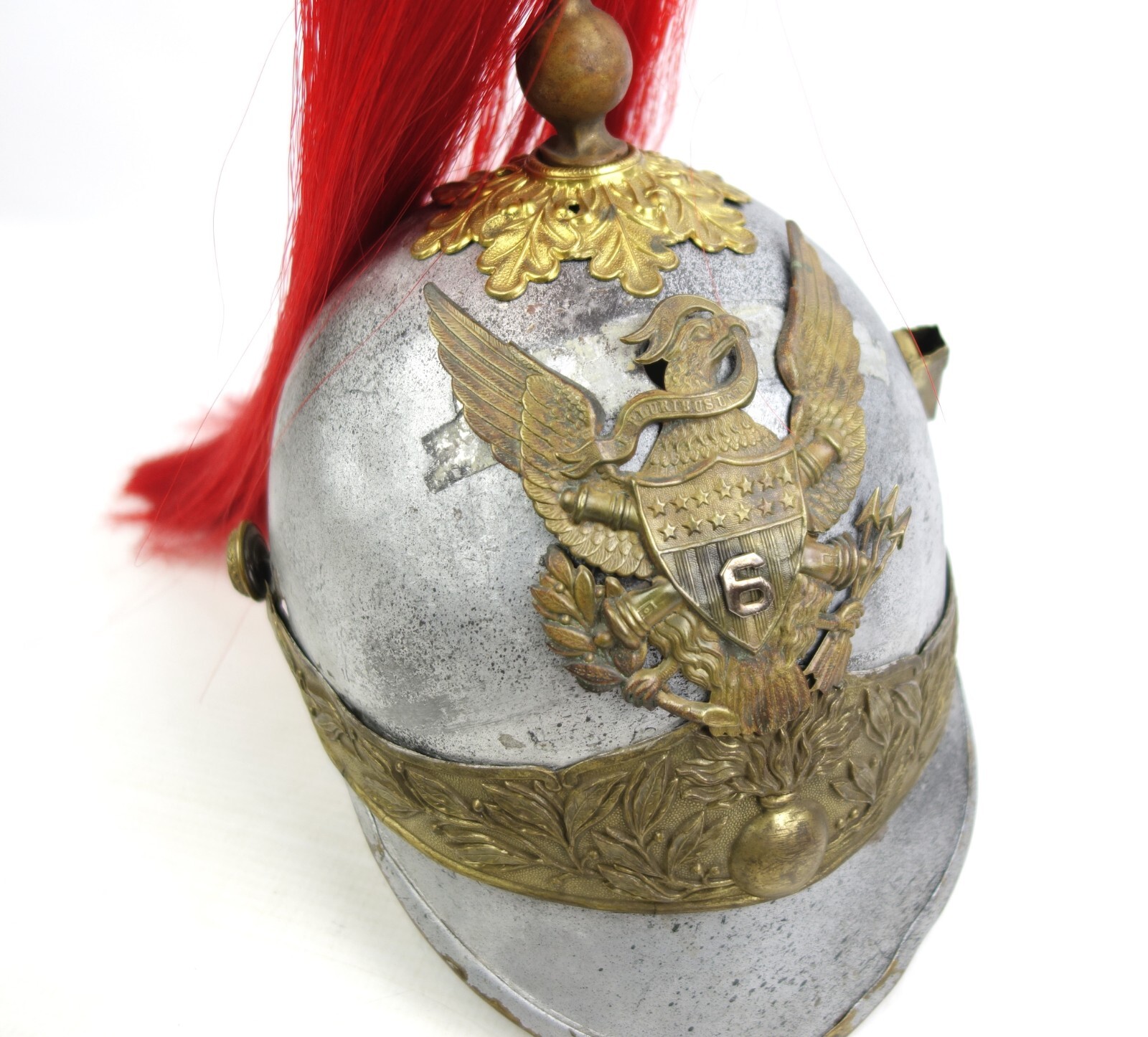 Antique 19th Century U.S. Army Model 1881 Artillery Dress Helmet - Photo 2 sur 10